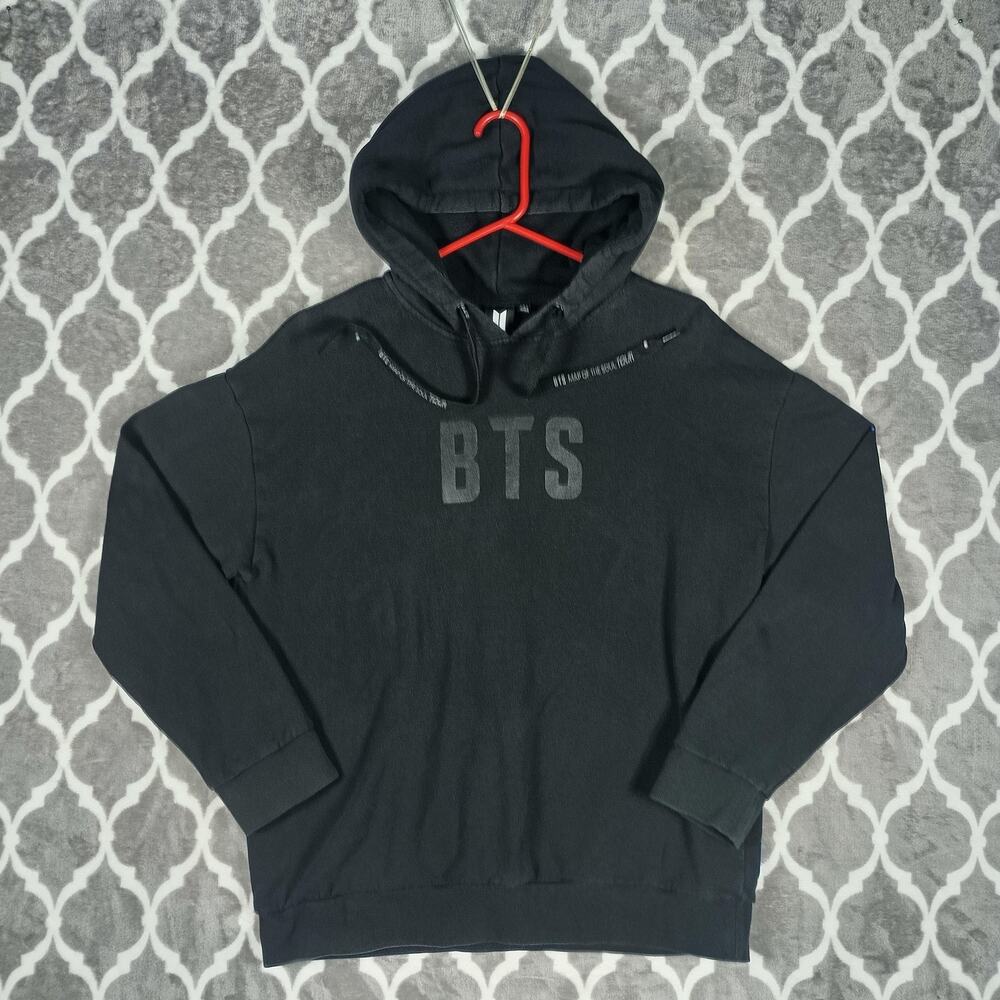 BTS Hoodie Sweatshirt Adult Large Black Pullover Map of the Soul Tour K-Pop - Picture 2 of 9